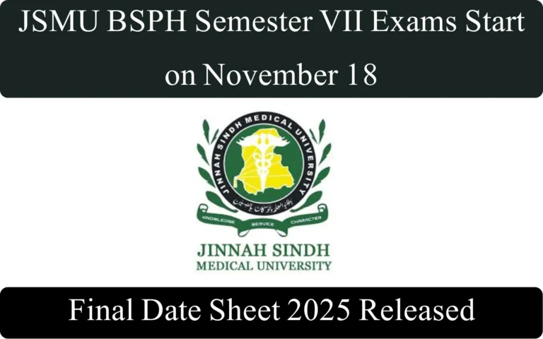 jsmu bsph semester vii exams start on november 18 final date sheet 2025 released