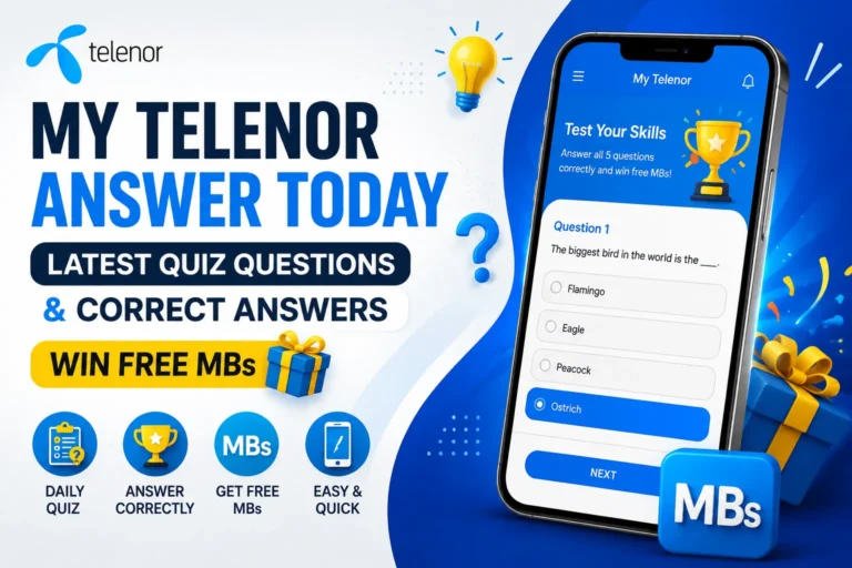 My Telenor Answer Today 24 June 2026 – Latest Telenor Quiz Questions and Correct Answers my telenor quiz today answer