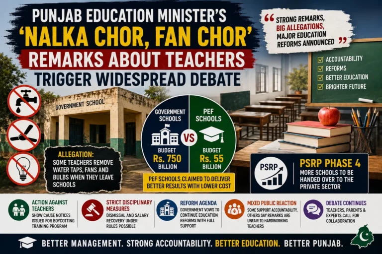 Punjab Education Minister’s ‘Nalka Chor, Fan Chor’ Remarks About Teachers Trigger Widespread Debate punjab education minister nalka chor fan chor teachers remarks psrp phase 4