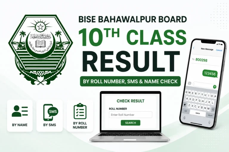bise bahawalpur 10th class result date roll number name