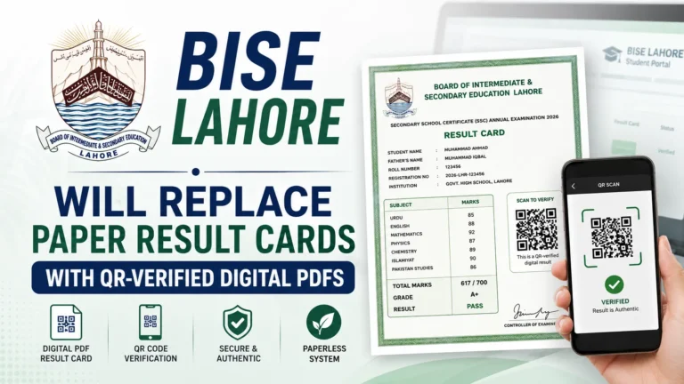 bise lahore qr verified digital result cards 2026