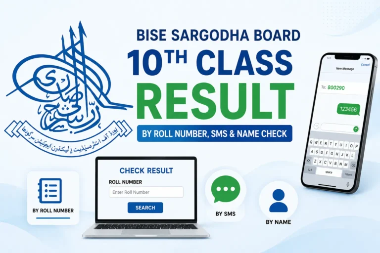 BISE Sargodha Board 10th Class Result 2026: How to check it, position holders, and Gazette bise sargodha 10th class result date roll number name