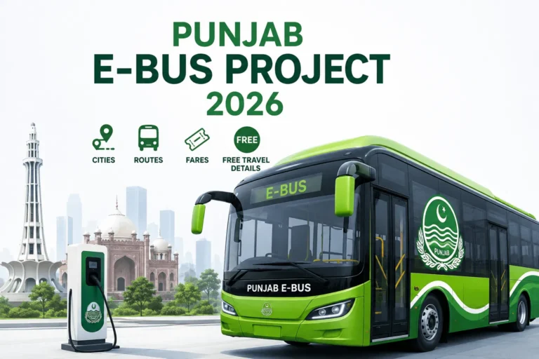 punjab e bus project cities routes fares 2026